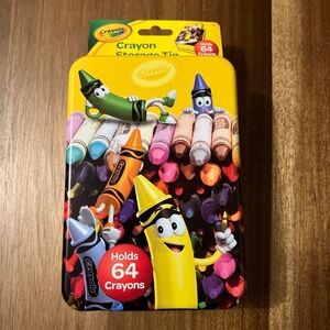 Crayola Yellow Crayon Storage Tin for Kids